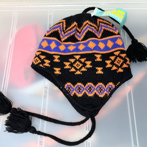 노르딕 패턴 아크릴 이어머프 비니 미사용 미국산