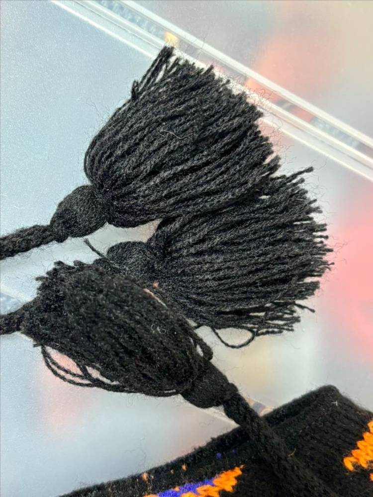 페어아일 패턴 아크릴 이어머프 비니 미사용 미국산--5