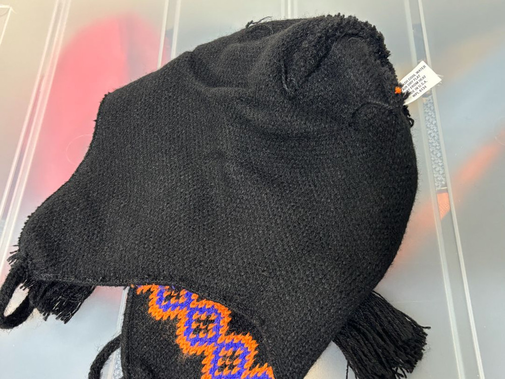 페어아일 패턴 아크릴 이어머프 비니 미사용 미국산--6