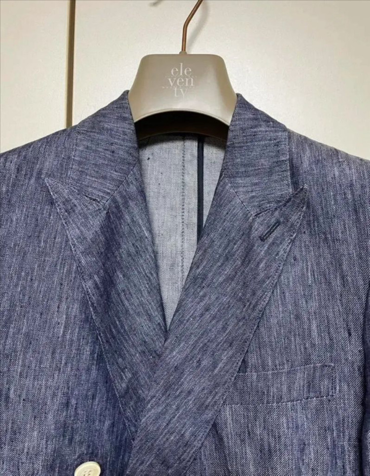 일레븐티 Eleventy 남성 100%마 원단 더블 자켓 46사이즈--1