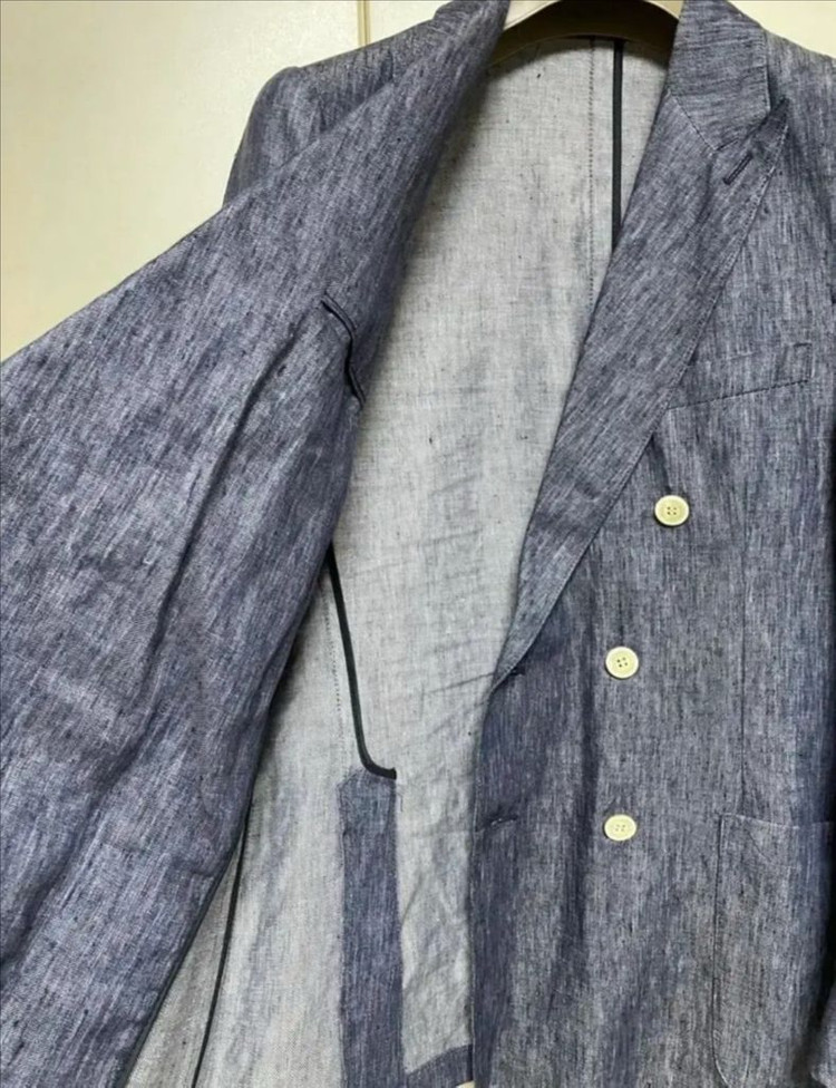 일레븐티 Eleventy 남성 100%마 원단 더블 자켓 46사이즈--4