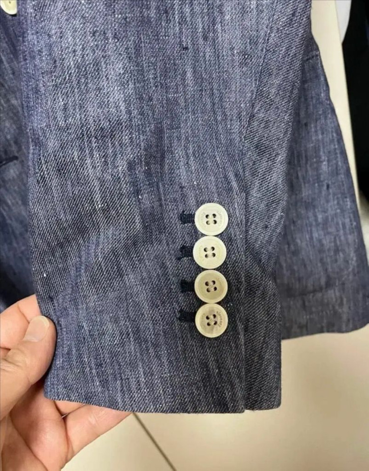 일레븐티 Eleventy 남성 100%마 원단 더블 자켓 46사이즈--5