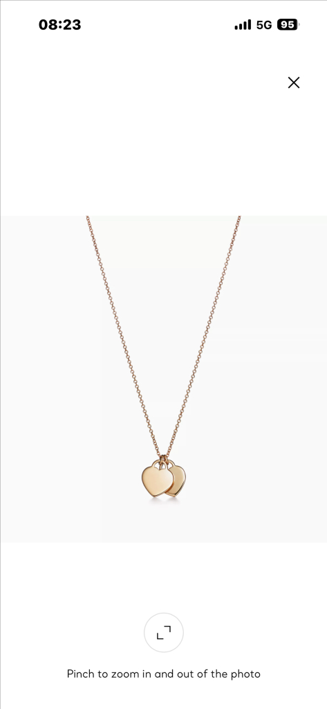 티파니앤코 리턴투 티파니 더블 하트 태그 옐로우 골드 18K 목걸이 팝니다--1