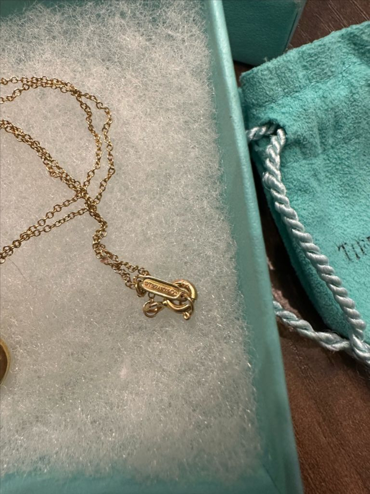 티파니앤코 리턴투 티파니 더블 하트 태그 옐로우 골드 18K 목걸이 팝니다--5