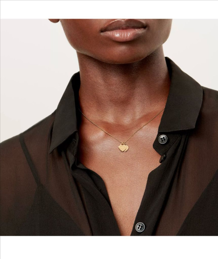 티파니앤코 리턴투 티파니 더블 하트 태그 옐로우 골드 18K 목걸이 팝니다--7