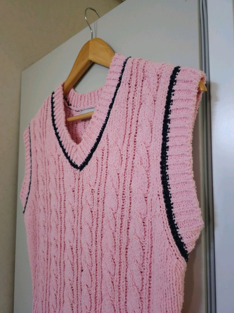 among 어몽 면 꽈배기 조끼 베스트--1