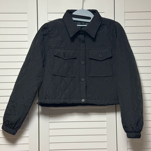 #새상품 : 누빔자켓 크롭 숏 스트링 블랙