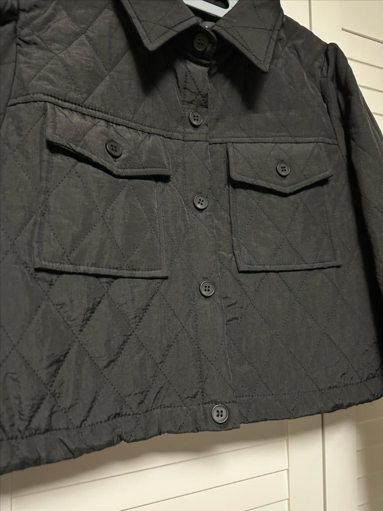 #새상품 : 누빔자켓 크롭 숏 스트링 블랙--4