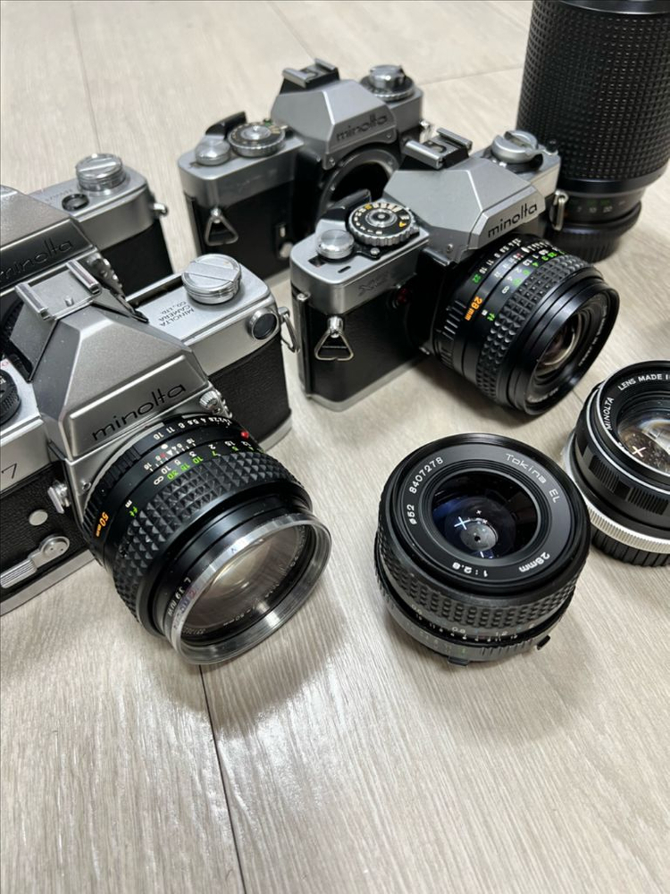 미놀타군단 필름카메라 4대 미놀타 렌즈 6개 이미지