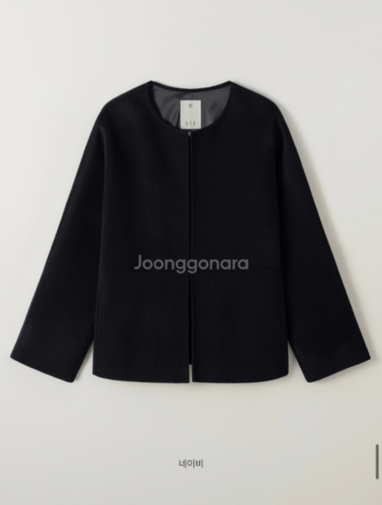 시에 sie 아델 핸드메이드 하프 코트 네이비--1