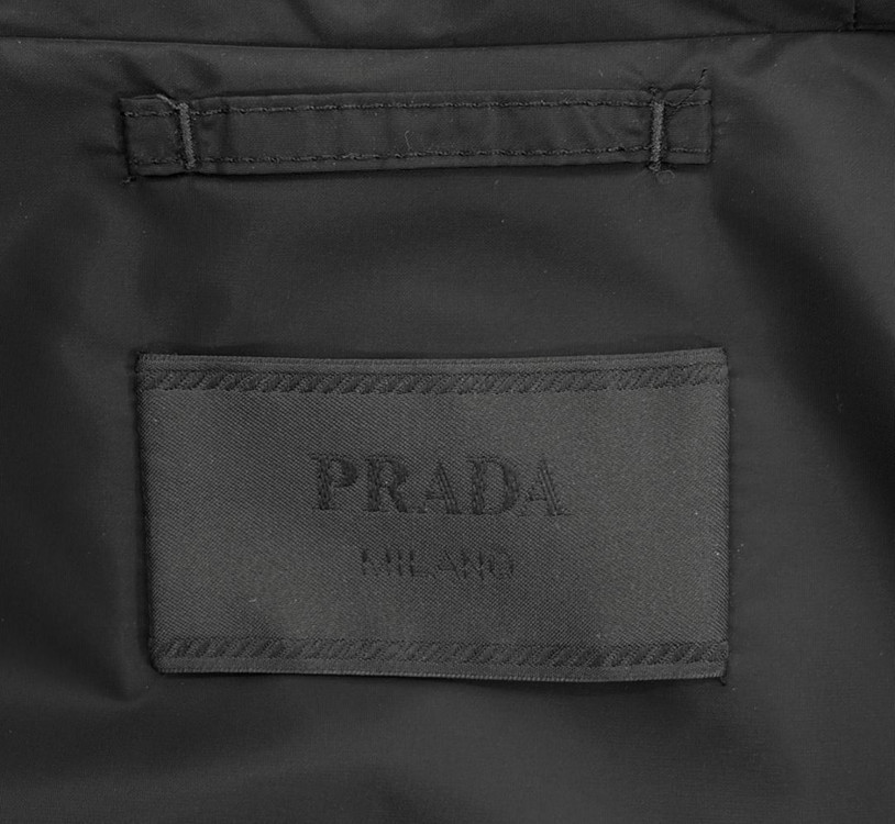 [M] 프라다 자수로고 울 캐시미어 니트 다운 후드 패딩 자켓 화이트--6