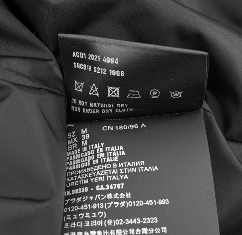 [M] 프라다 자수로고 울 캐시미어 니트 다운 후드 패딩 자켓 화이트--8