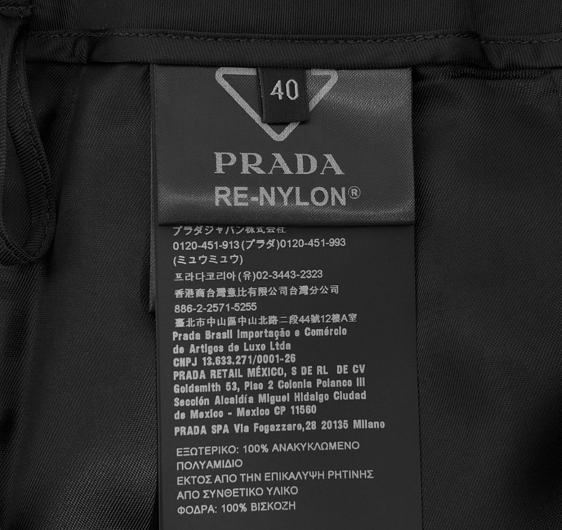 [40] 프라다 여성 빅 삼각로고 리나일론 미니 스커트 치마 블랙--8