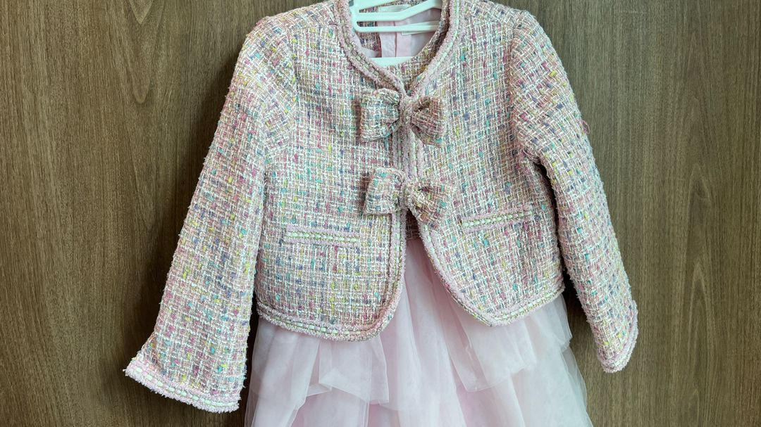 여아 핑크 트위드 드레스 세트 110사이즈 이미지