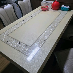 고급 대리석 식탁 의자 세트