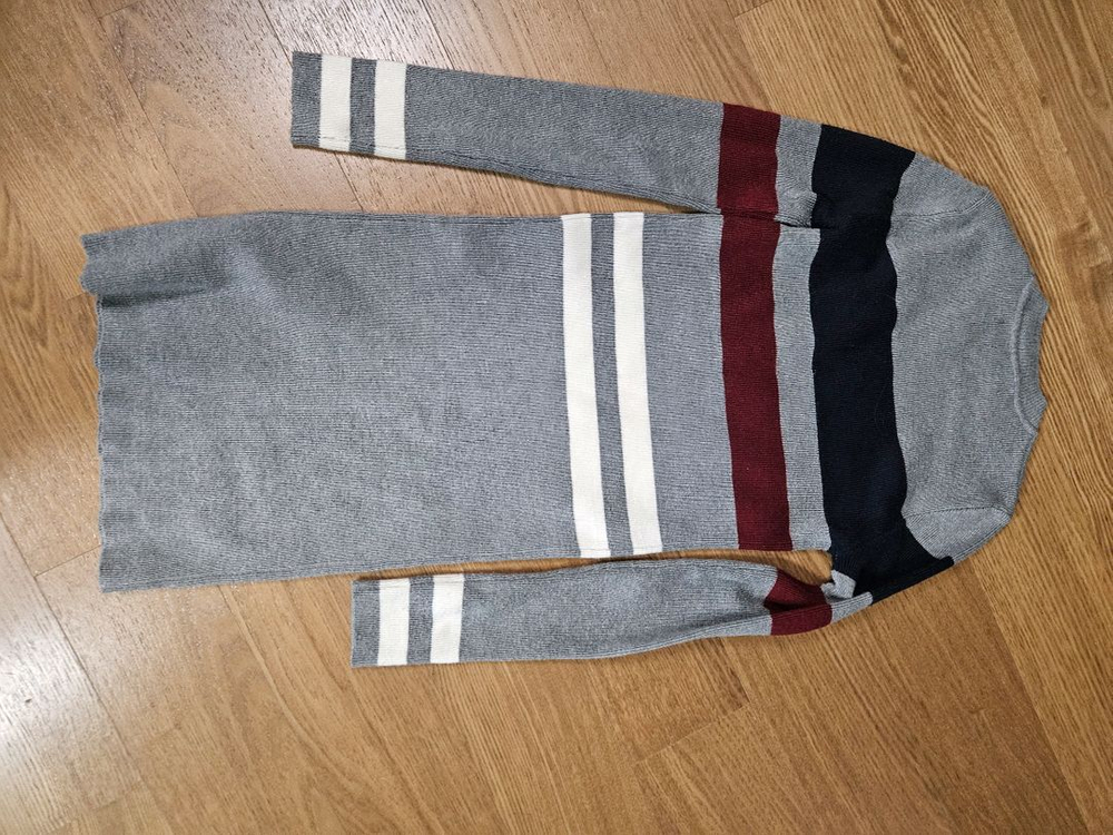 그레이 니트 미니 원피스(핏됨)--1