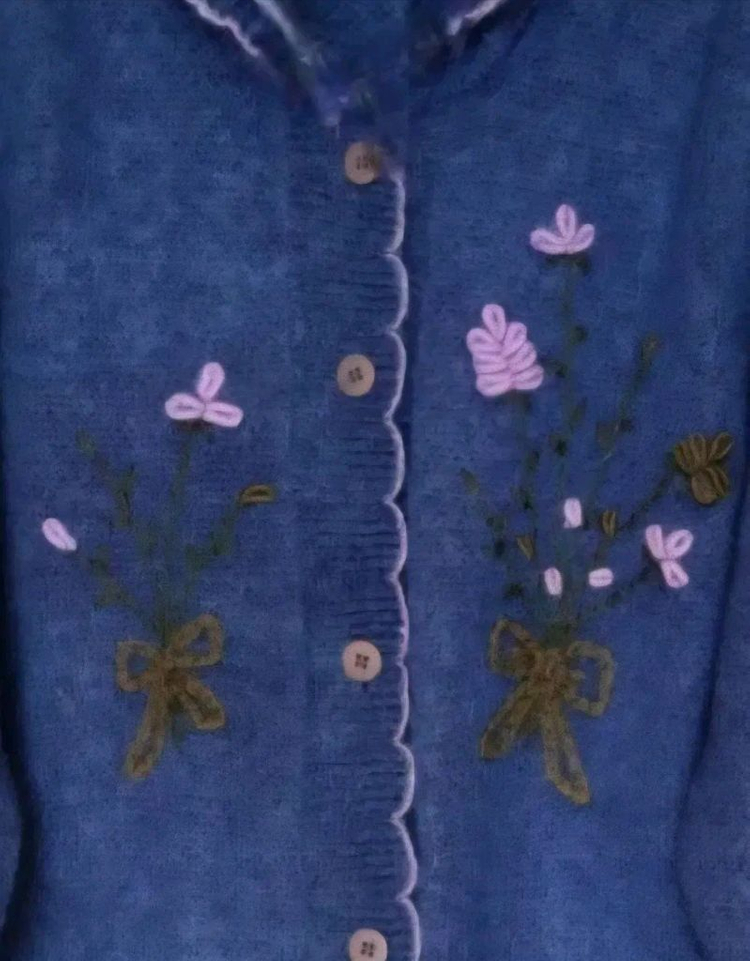 77~88) 아주 따뜻한 앙고라 자수 겨울 가디건--1