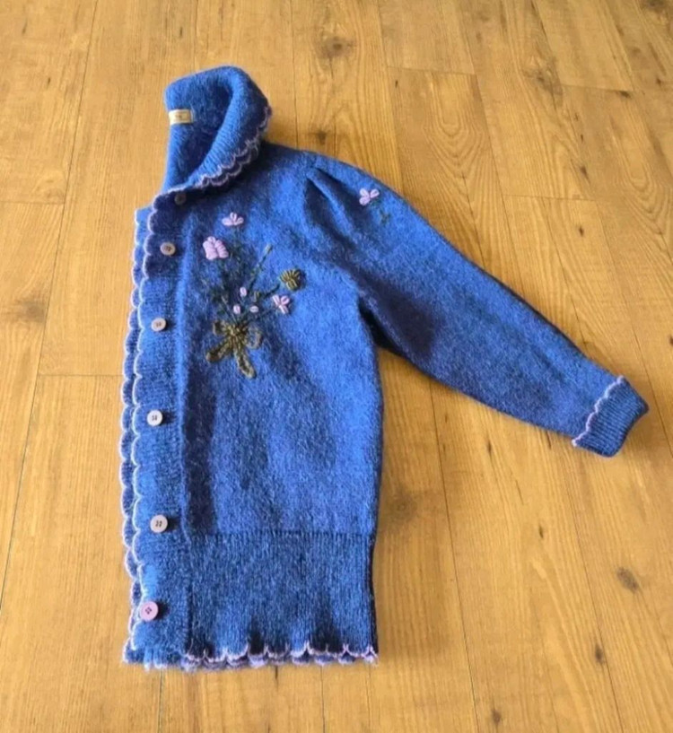 77~88) 아주 따뜻한 앙고라 자수 겨울 가디건--3