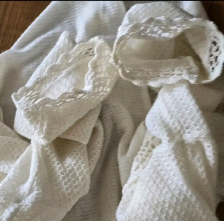 L)100)77) 일본 Shuca 테두리 크로셰 뜨개 오픈 롱 니트 가디건--4