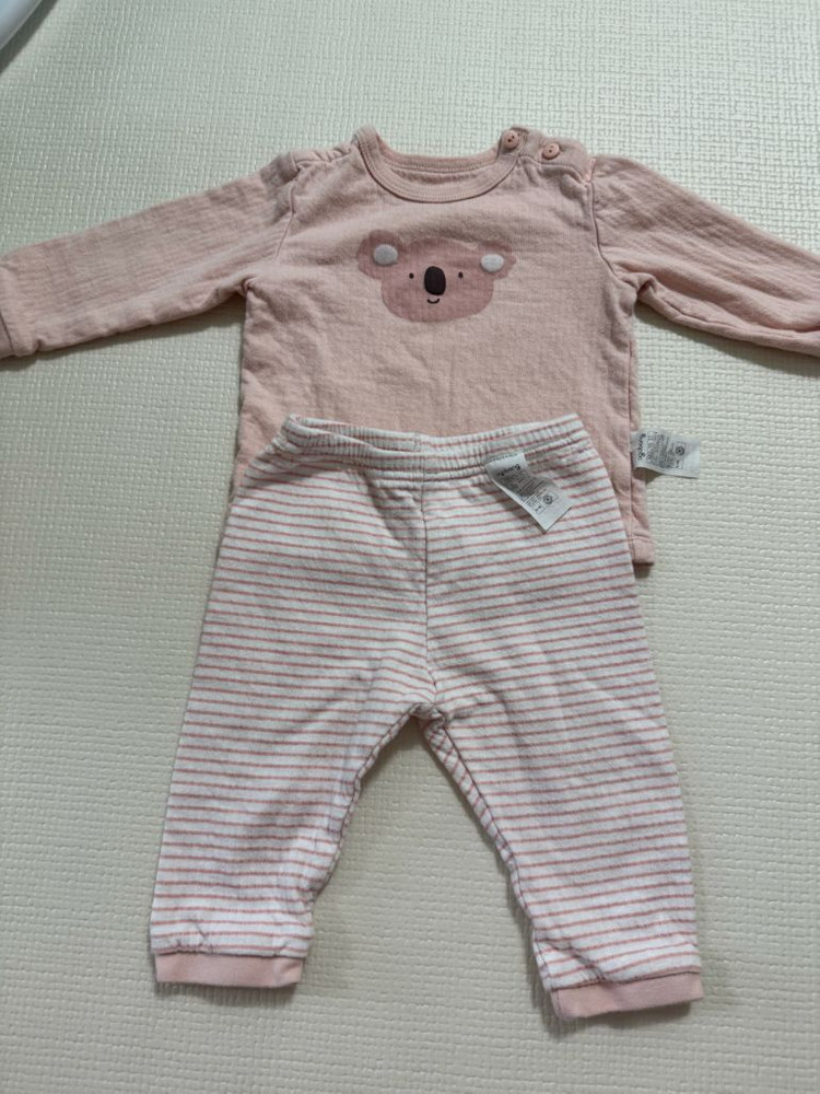 (2025년12월 구매) 아가방 실내복 내의 내복 80 사이즈 3벌 일괄(재당근x)--1