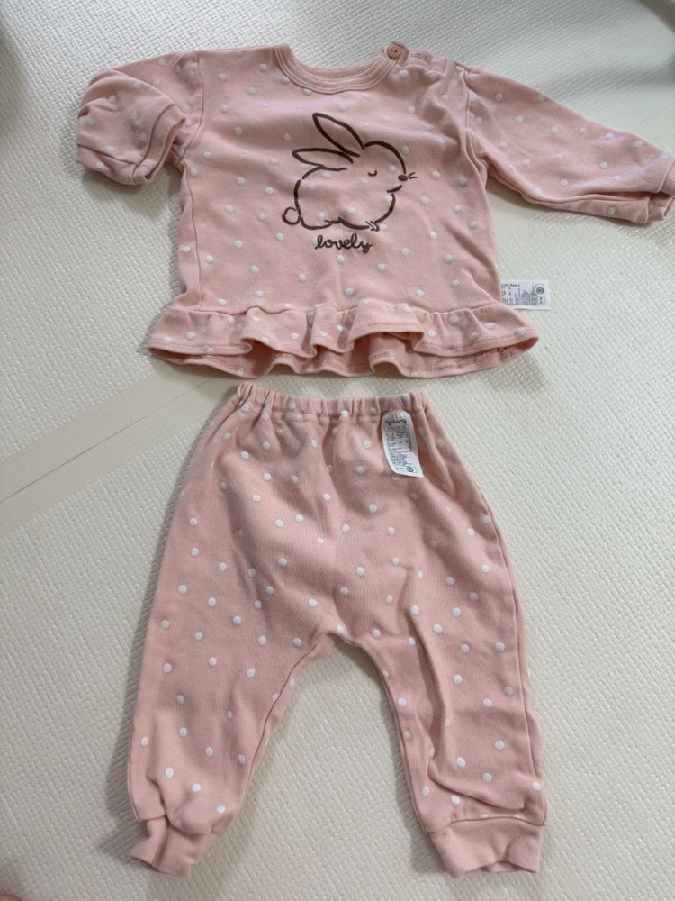 (2025년12월 구매) 아가방 실내복 내의 내복 80 사이즈 3벌 일괄(재당근x)--3