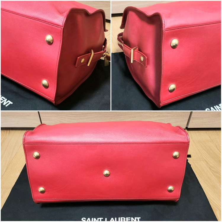 생로랑 카바시크 토트백 레드--5