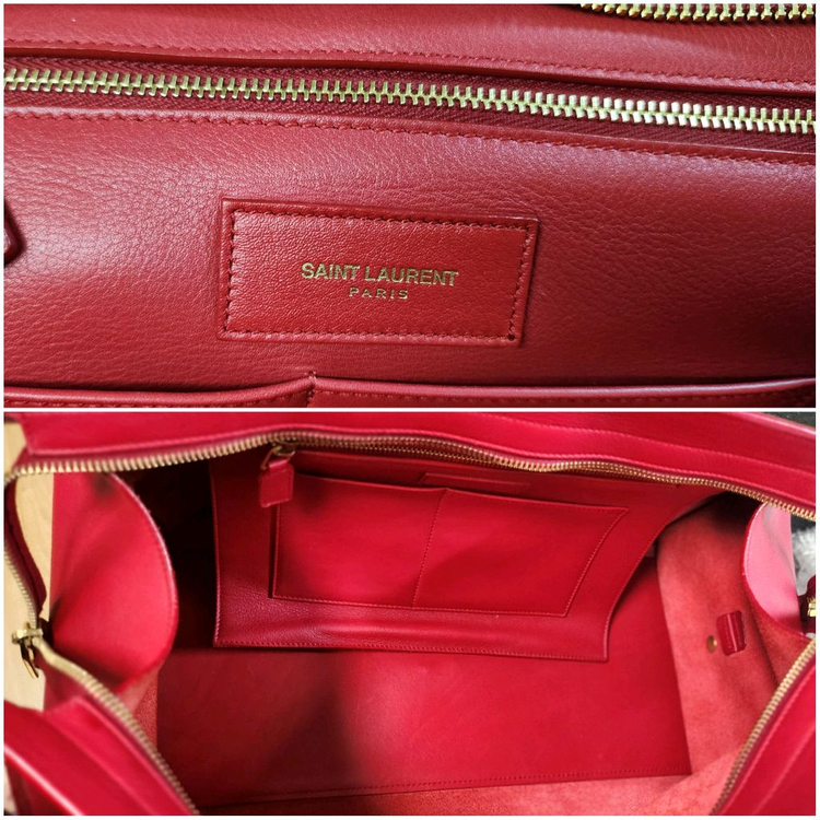 생로랑 카바시크 토트백 레드--7