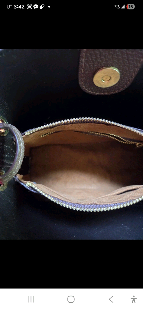 구찌 GG 로고 미니 버킷백 브라운(중고) 이미지