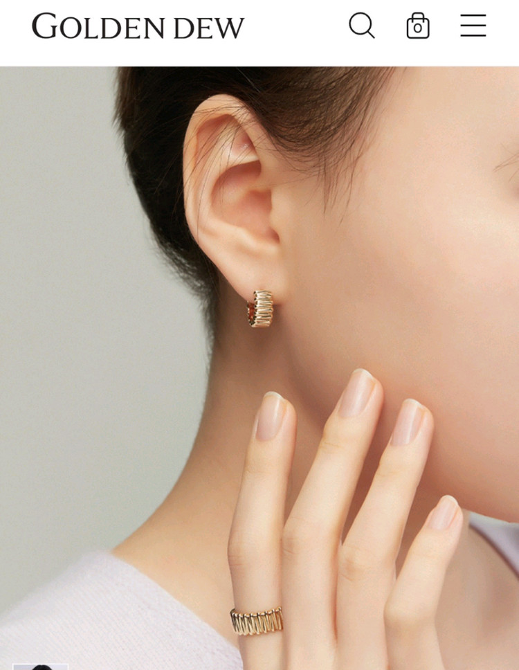 골든듀 마돈나 솔리드 귀걸이 옐로골드--2