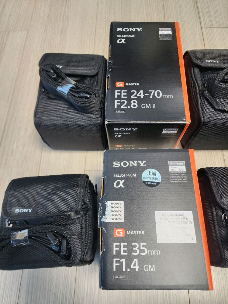 소니 카메라, 렌즈들 빈박스, 렌즈 파우치 판매합니다--6
