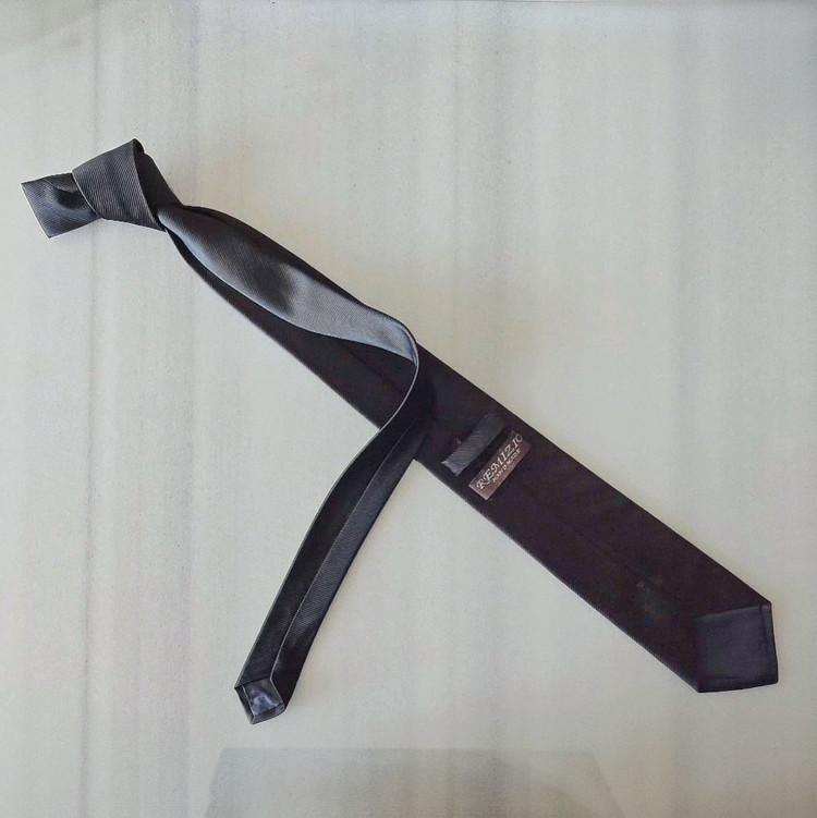 레미지오 넥타이 블랙 무지--2