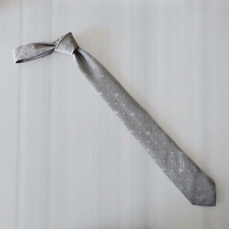 박종성 넥타이 실버 도트패턴--1