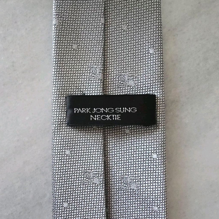 박종성 넥타이 실버 도트패턴--3