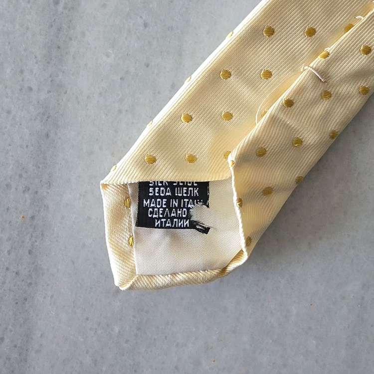 보스 넥타이 페일옐로 도트--4