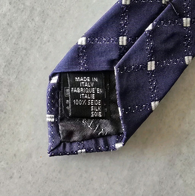 셀린느 넥타이 네이비 도트패턴--4