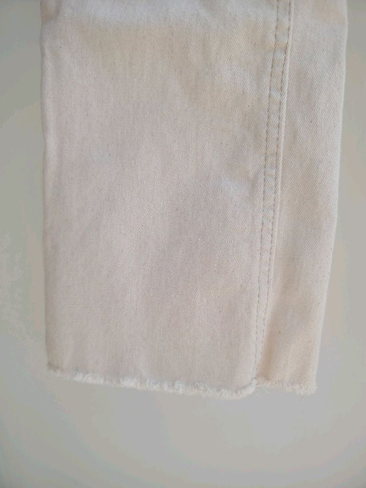 여성 연베이지 세미부츠컷 크림진 바지 하이웨이스트 팬츠 / 자라 슬로우앤드 미닛뮤트 가내스라 데님 자라 이미지