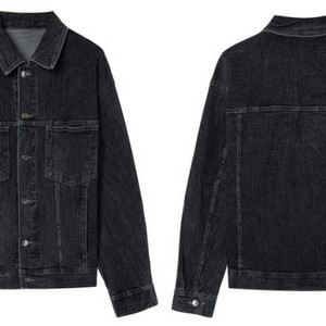 TNGT/티엔지티 세미오버핏 데님 트러커 자켓 워시드 블랙 L(100) 사이즈 (새상품)