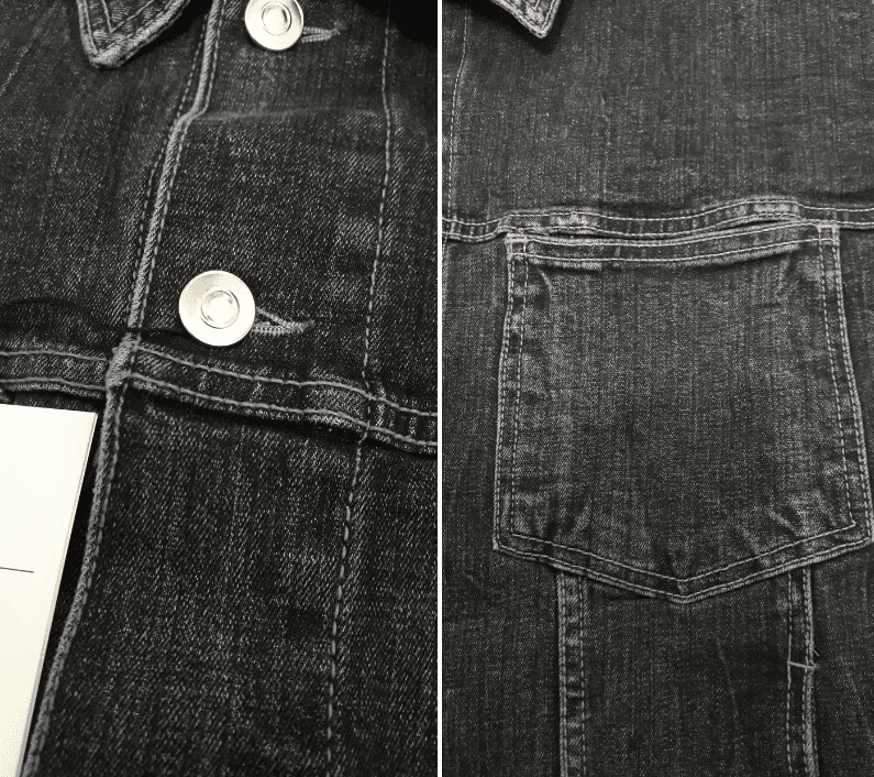 TNGT/티엔지티 세미오버핏 데님 트러커 자켓 워시드 블랙 L(100) 사이즈 (새상품)--2