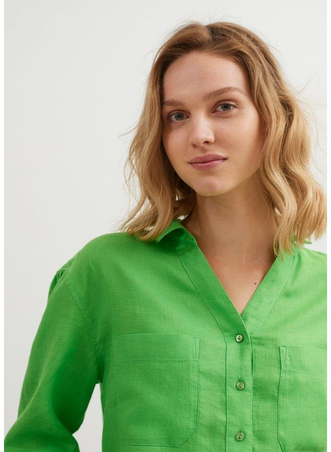 (새상품)세인트제임스 리넨100% 그린 셔츠 38사이즈 이미지