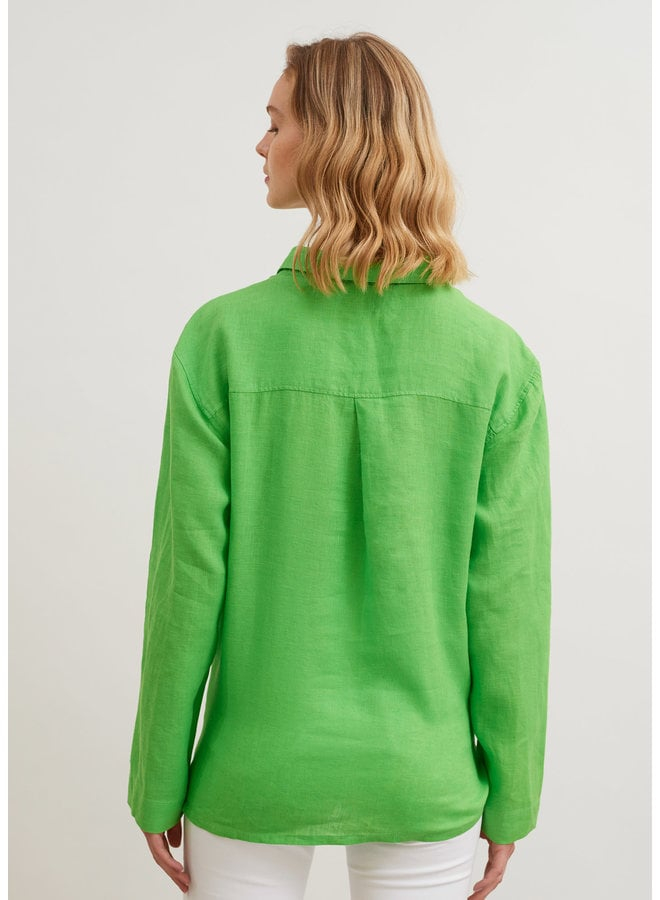 (새상품)세인트제임스 리넨100% 그린 셔츠 38사이즈 이미지