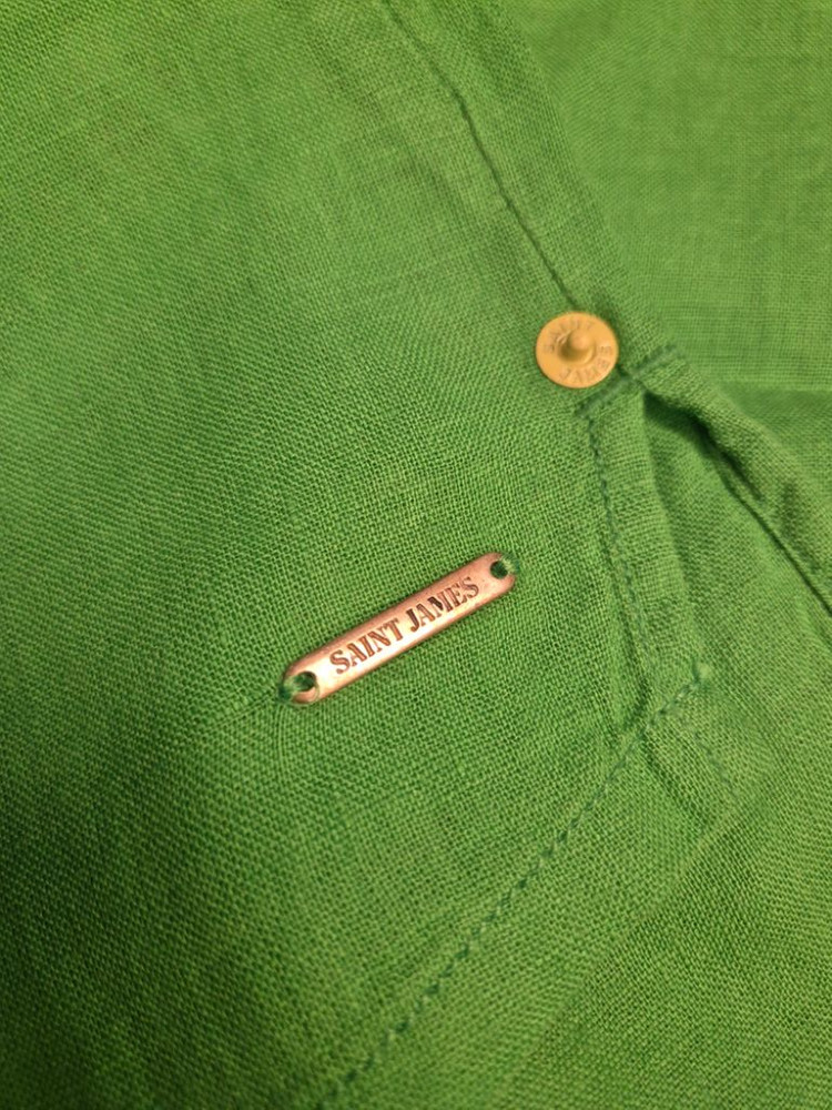(새상품)세인트제임스 리넨100% 그린 셔츠 38사이즈 이미지