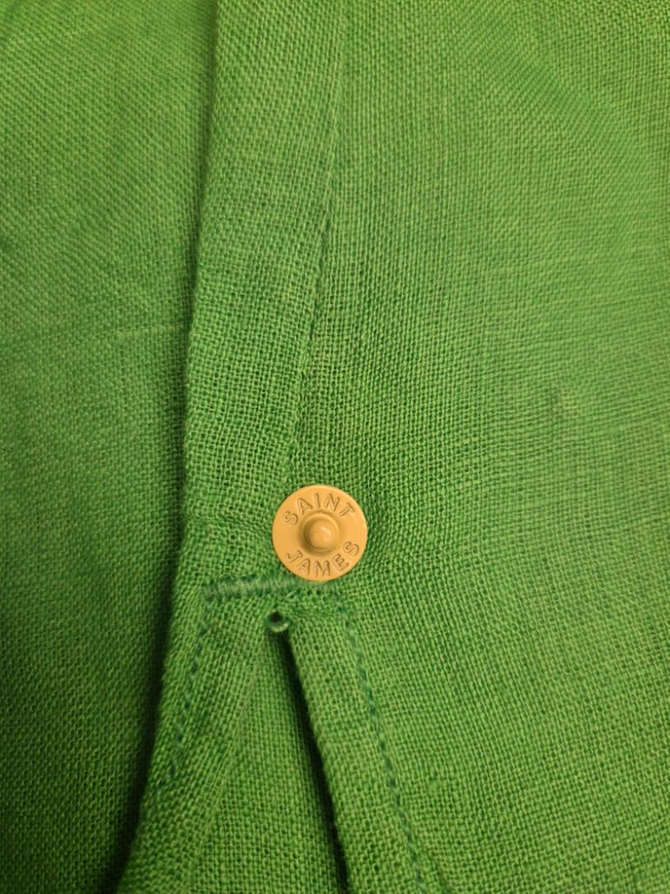 (새상품)세인트제임스 리넨100% 그린 셔츠 38사이즈 이미지