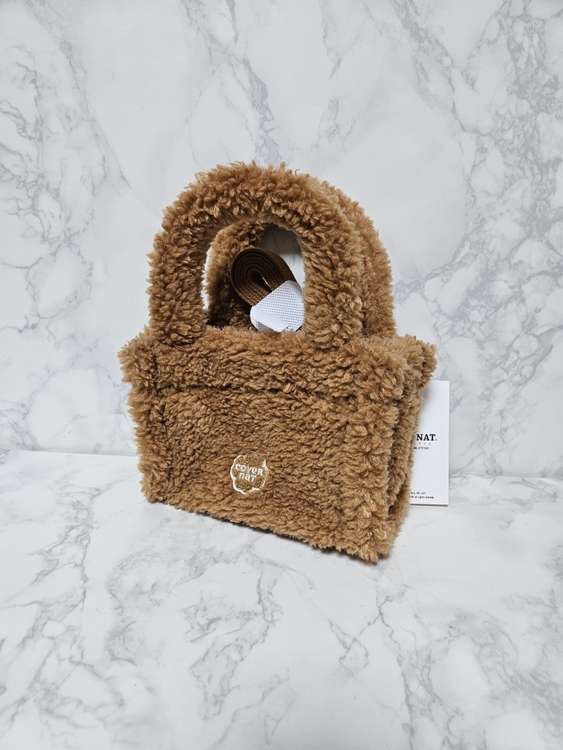 커버낫 뽀글이 스몰 토트백 미니 가방 새상품--5