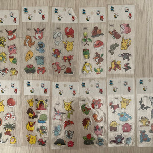 90년대 일본 산리오 포켓몬스터 1세대 스티커 11장 일괄 (미개봉) 이미지