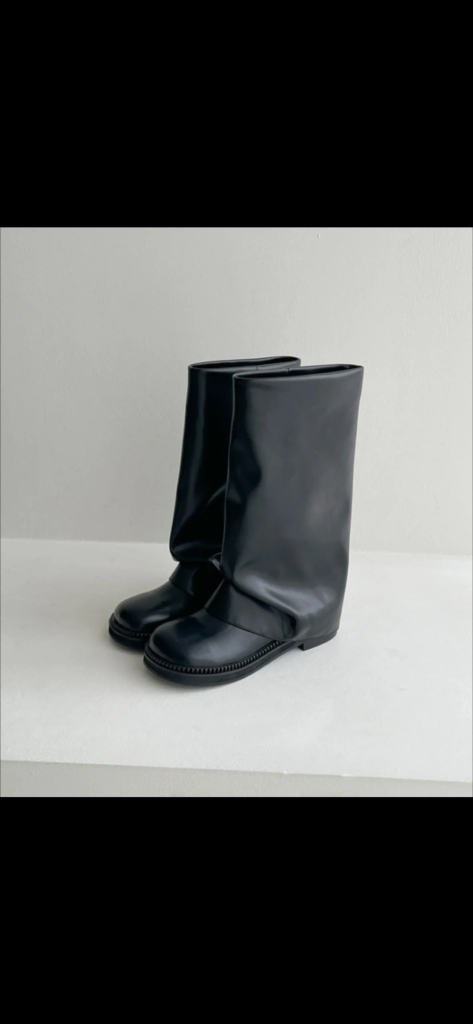 <새상품>(235) 둥근코 와이드 워머 미들 롱부츠 (2.5cm)--1