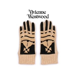 비비안 웨스트우드 스웨이드 니트 콤비 장갑 / 베이지 (새상품)
