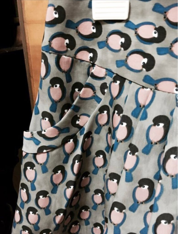 귀여운 부엉이 패턴 프린트 플레어 플리츠 볼륨 스커트 새제품--1