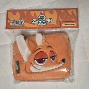 주토피아2 미개봉 컴포즈커피 닉 파우치 봉제인형 굿즈 키링닉주디 디즈니