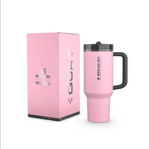 리오넬메시 스탠리 퀜처 프로투어 플립 스트로 텀블러 1.18L 메시 고트 핑크 미개봉 미사용 새상품