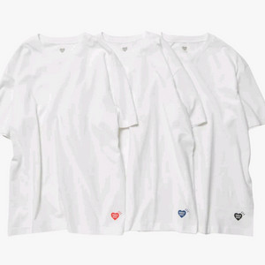 휴먼 메이드 기본 반팔티셔츠 화이트 3팩 M, L, XL